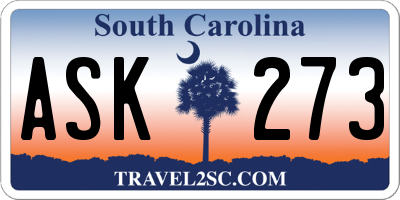 SC license plate ASK273
