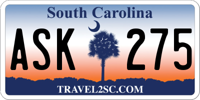 SC license plate ASK275