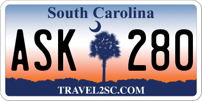 SC license plate ASK280