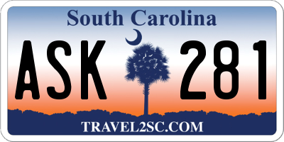 SC license plate ASK281