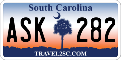 SC license plate ASK282