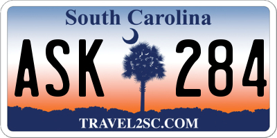 SC license plate ASK284