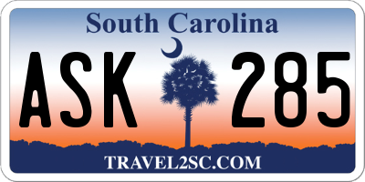 SC license plate ASK285