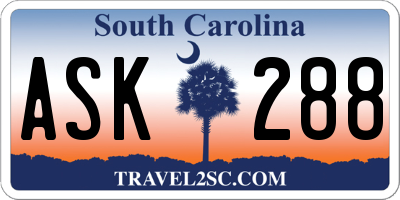 SC license plate ASK288