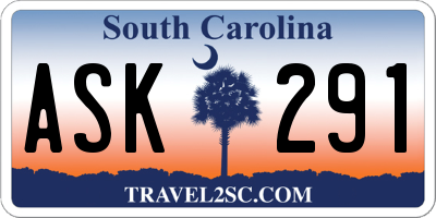 SC license plate ASK291