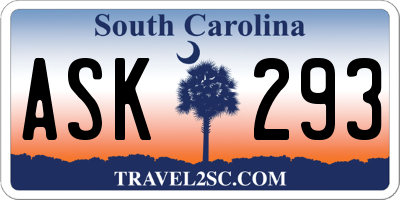SC license plate ASK293