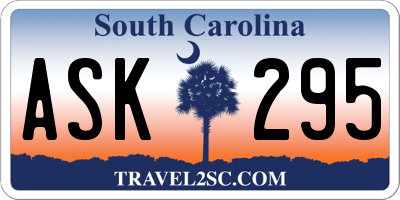 SC license plate ASK295