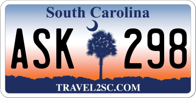 SC license plate ASK298