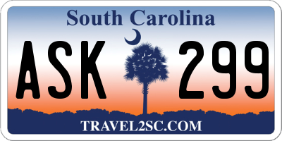 SC license plate ASK299