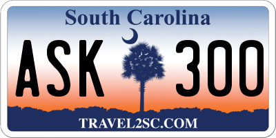 SC license plate ASK300