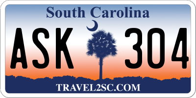 SC license plate ASK304