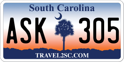 SC license plate ASK305