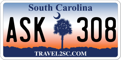 SC license plate ASK308