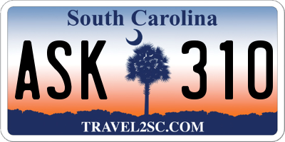 SC license plate ASK310