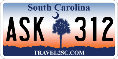 SC license plate ASK312