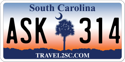 SC license plate ASK314
