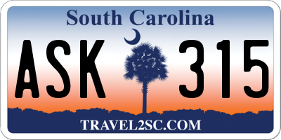 SC license plate ASK315