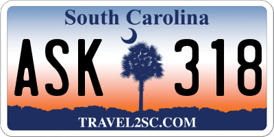 SC license plate ASK318