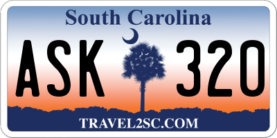 SC license plate ASK320