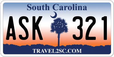 SC license plate ASK321