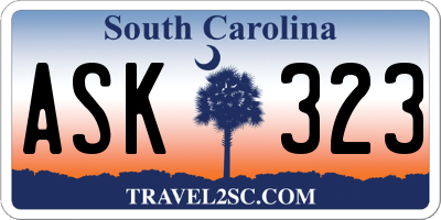 SC license plate ASK323