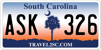 SC license plate ASK326