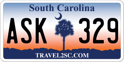 SC license plate ASK329