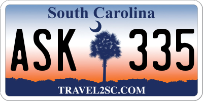 SC license plate ASK335
