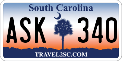SC license plate ASK340