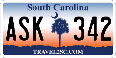 SC license plate ASK342