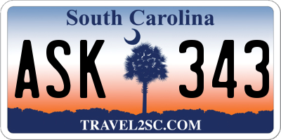 SC license plate ASK343