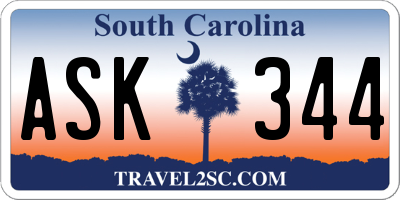 SC license plate ASK344