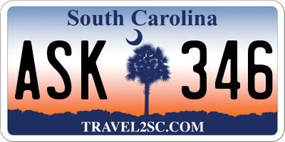SC license plate ASK346