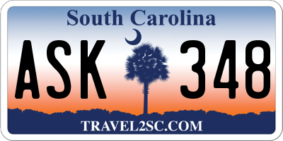 SC license plate ASK348