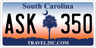SC license plate ASK350