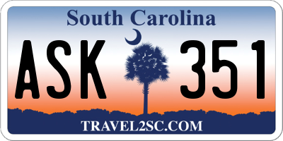 SC license plate ASK351