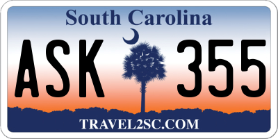 SC license plate ASK355