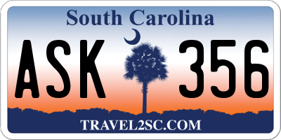 SC license plate ASK356
