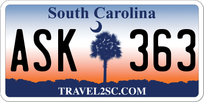 SC license plate ASK363