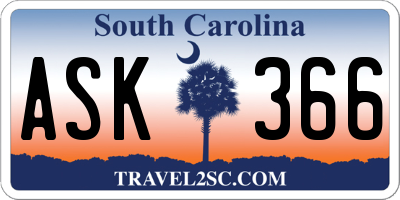 SC license plate ASK366