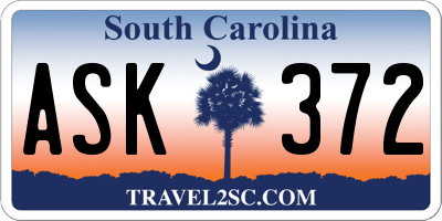 SC license plate ASK372