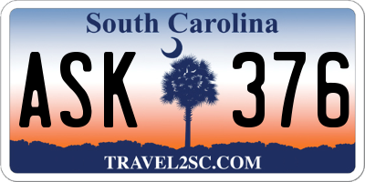 SC license plate ASK376