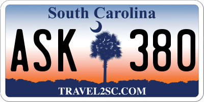 SC license plate ASK380