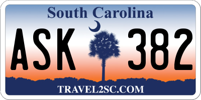 SC license plate ASK382
