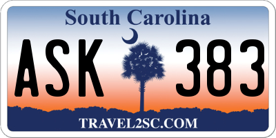 SC license plate ASK383