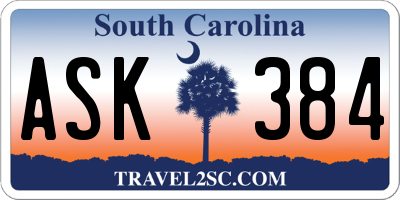 SC license plate ASK384