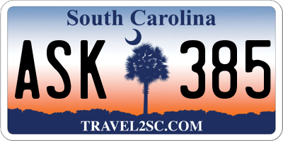 SC license plate ASK385