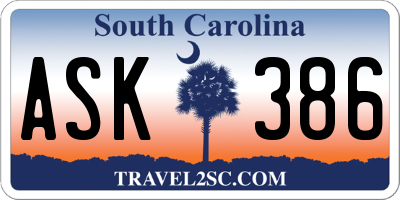 SC license plate ASK386