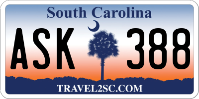 SC license plate ASK388