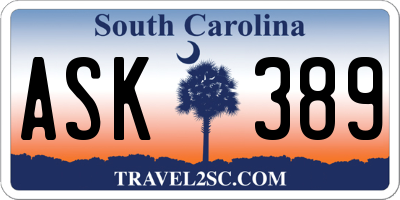 SC license plate ASK389